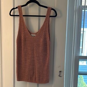 Madewell Ribbed Tank Top with Wide Straps Dusty Rose/Mauve